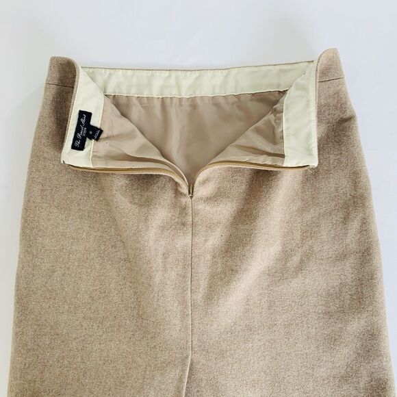 J Crew Skirt The Pencil Women 6 Oatmeal Tan Wool Preppy Office Career Work Twee - Picture 6 of 8